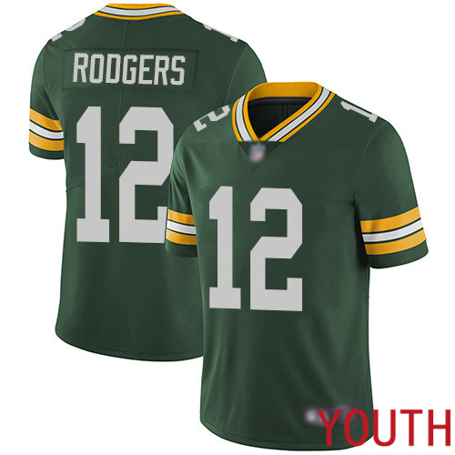 Green Bay Packers Limited Green Youth 12 Rodgers Aaron Home Jersey Nike NFL Vapor Untouchable